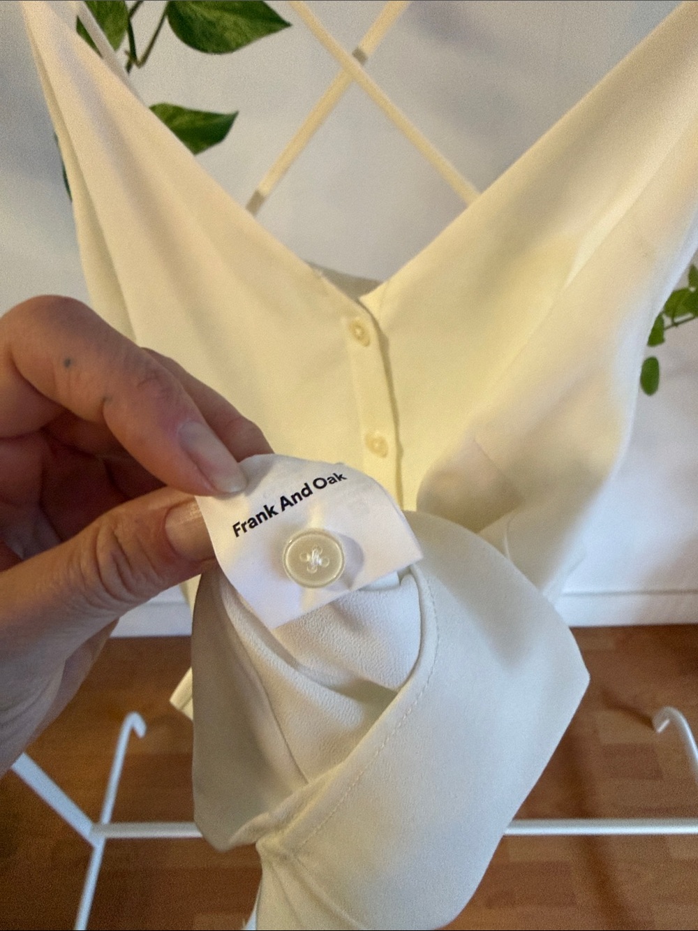 Frank & Oak White Button-Front Cami - Picture 5 of 5